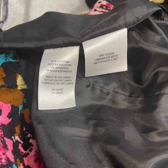 Nine West Dress 14 Floral V-Neck Fit n Flare Multicolor Cotton V Neck - Picture 12 of 13